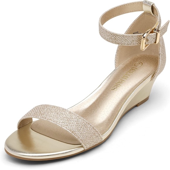 DREAM PAIRS Women's Ingrid Ankle Strap Low Wedge Sandal - Picture 3 of 10